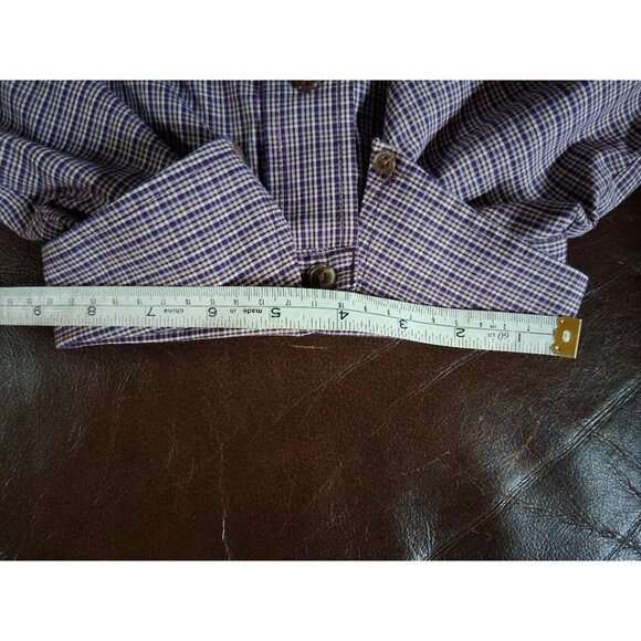 Van Heusen Mens Purple Plaid Long-Sleeve Button-Down Shirt Size XL Cotton Blend - Picture 5 of 8